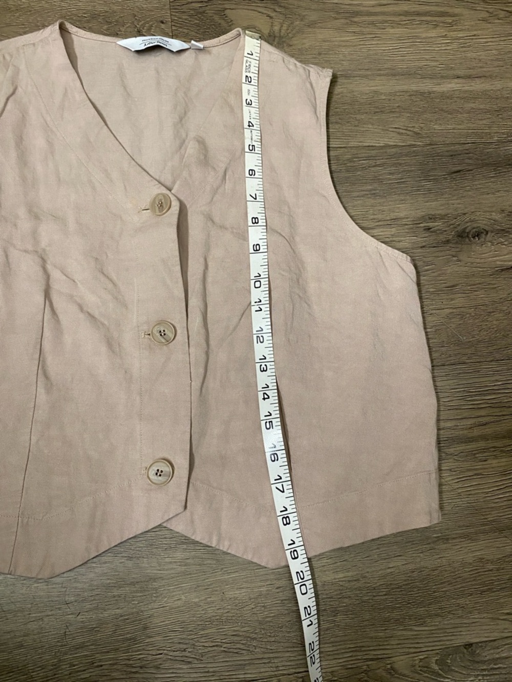 & Other Stories Pale Blush Linen Button Vest - Picture 5 of 6
